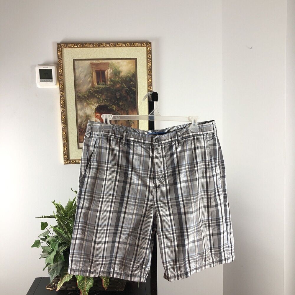 Women Croft and Barrow Bermuda Shorts‎ 38 Plaid Pocket Inseam 8.5” Flat Front